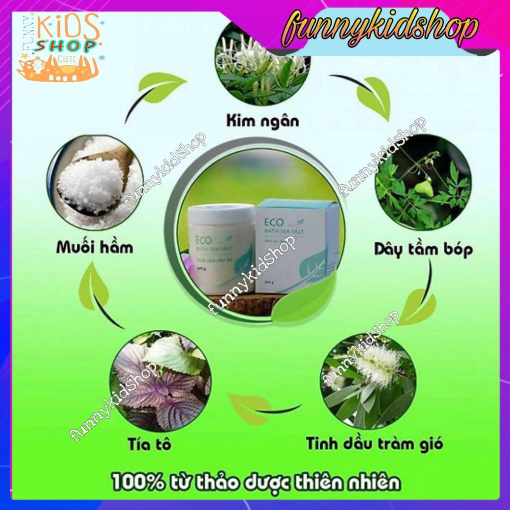 Muối Tắm Thảo Dược Trừ Rôm Sảy Mẩn Ngứa ECO 200g- Muối tắm bé eco- Muối tắm bé sinh dược cho bé hết rôm sảy mề đay