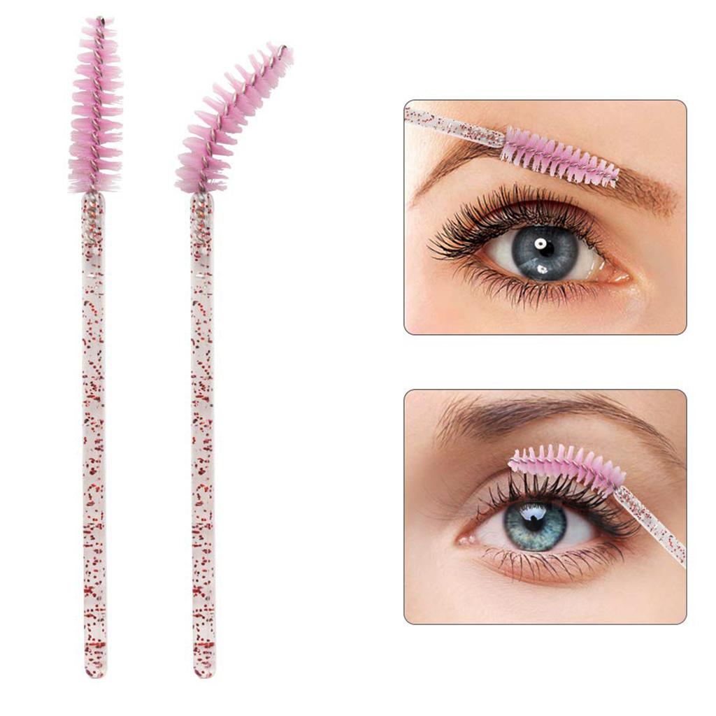 200-pack Eyelash Brush Disposable Mascara Wands Crystal Applicators