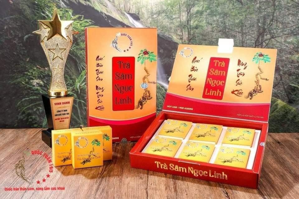 Trà Sâm Ngọc Linh hộp nhỏ 12 gói mỗi gói 1 Gram