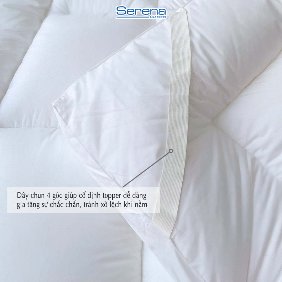 Đệm giường ngủ topper bông gòn microfiber SERENA cao cấp - tấm chăn lót đệm niệm topper toper nệm bông gòn trải sàn giường 1 người ngủ khách sạn dày 1m2 1m4 1m6 1m8 chính hãng
