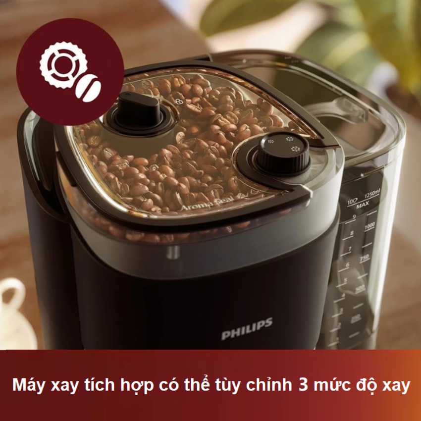 Máy pha cà phê Drip xay và pha tự động, thương hiệu Hà Lan cao cấp Philips - HD7900/50 - HÀNG NHẬP KHẨU