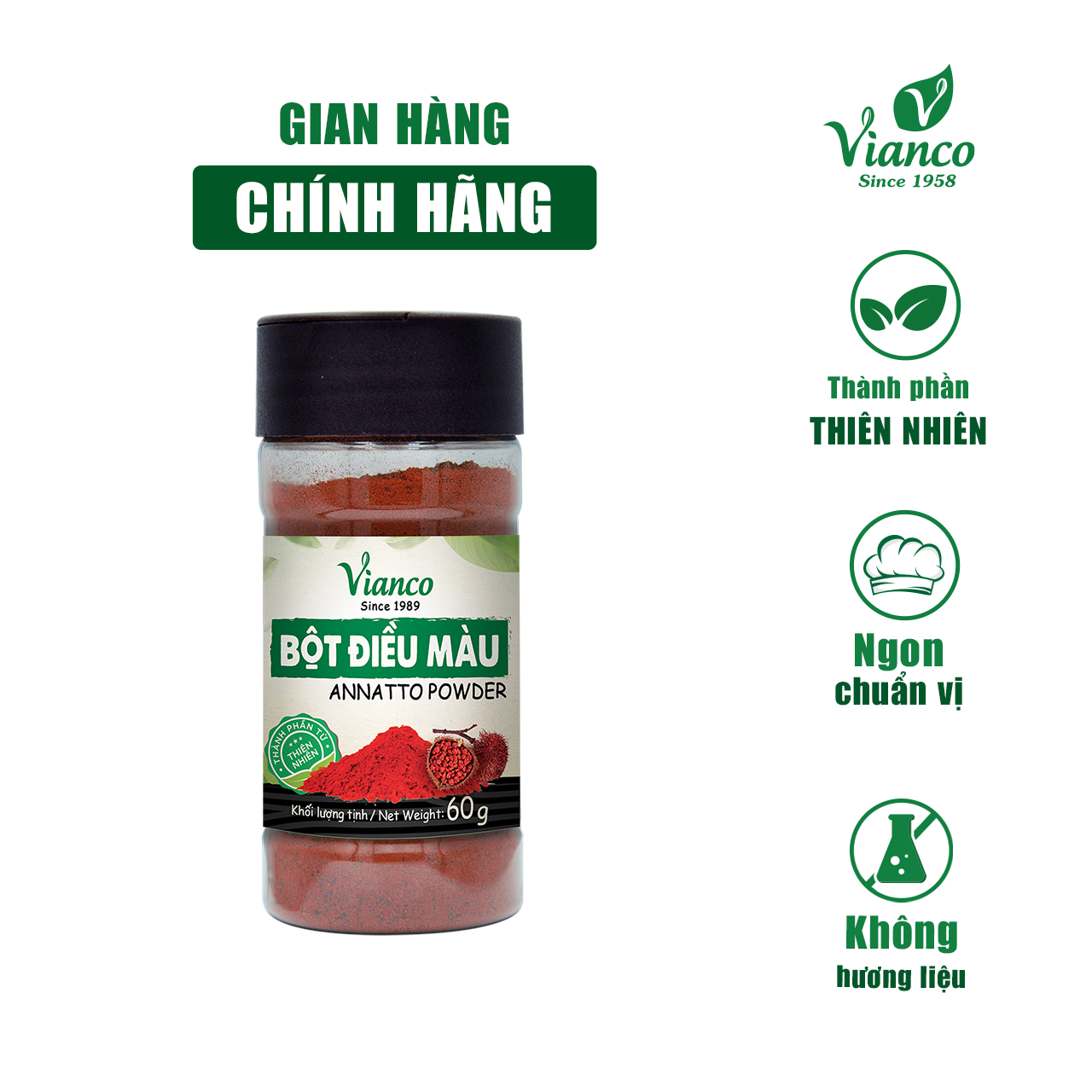 Bột Điều Màu Vianco Pet 60gr