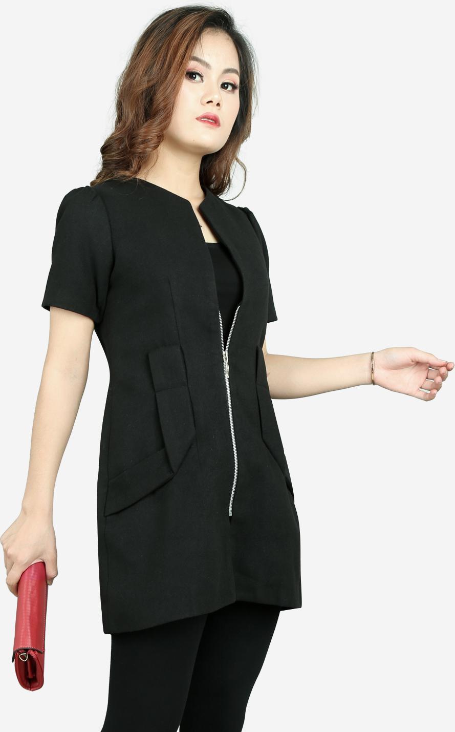 Đầm dạ đen DGB04DE