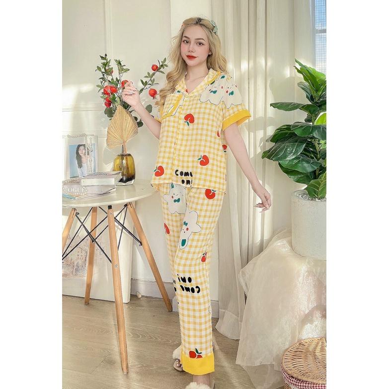 Đồ Bộ Pijama Nữ Mặc Nhà Lụa Mango Mềm Mịn MOMOSA Shop