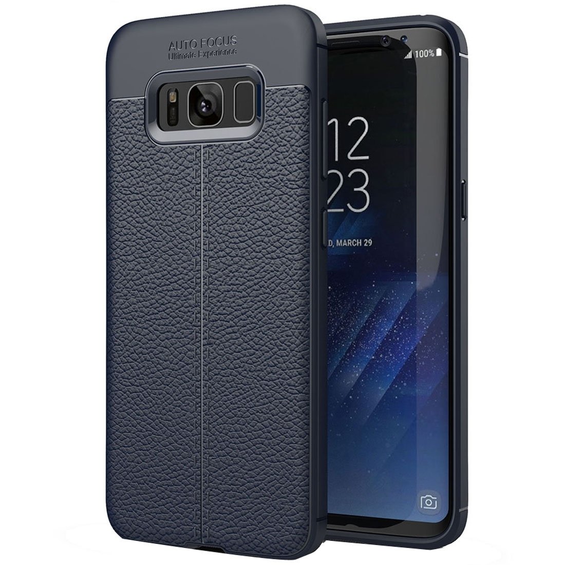 Ốp lưng Silicon Auto Focus giả da, chống sốc dành cho Samsung S8 - Hàng Chính Hãng