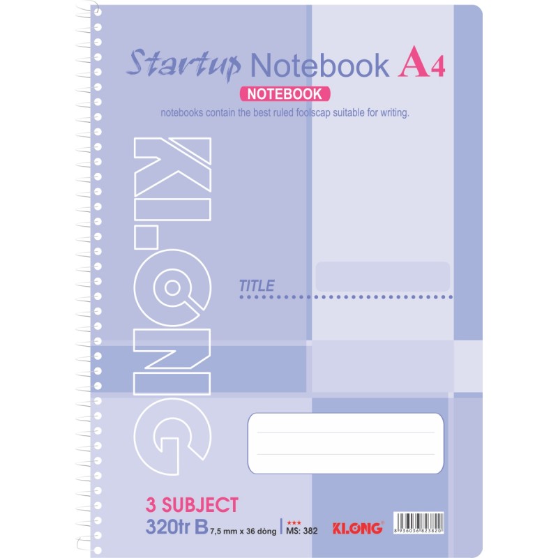 Sổ lò xo KLONG 320tr A4 Compostion Book, 5 Subiject; MS: 382