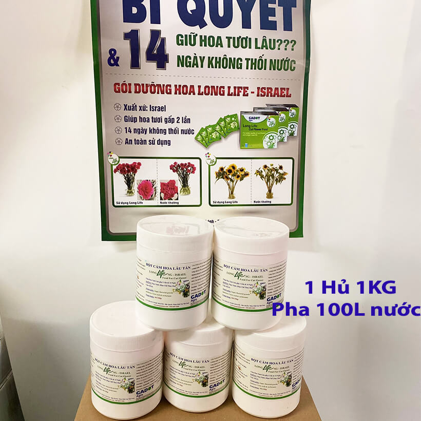 Thuốc Chăm Sóc Hoa tươi Cắm Xốp Lâu Tàn tại shop hoa Longlife SG của Israel giúp hoa tươi gấp 2 lần và hạn chế thay hoa định kỳ, hoa cắm lẵng tươi lâu