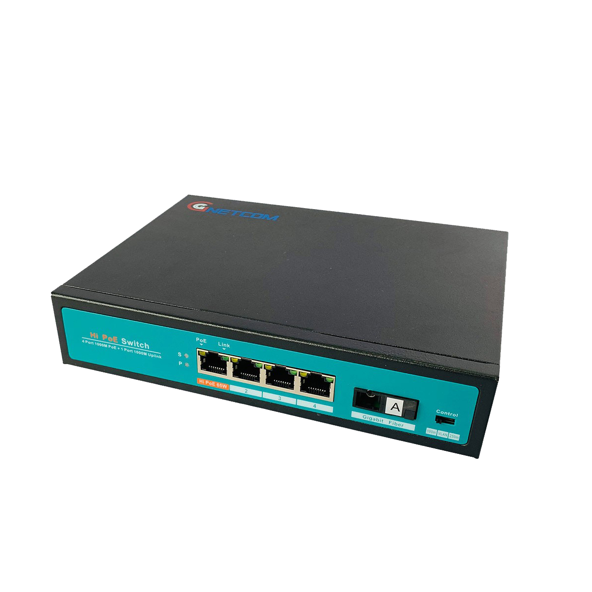 Bộ chuyển đổi quang điện Gigabit 4 POE 10/100/1000 M kèm cổng  SC 1 sợi GNETCOM GNC-6105GE-20A - Hàng Chính Hãng