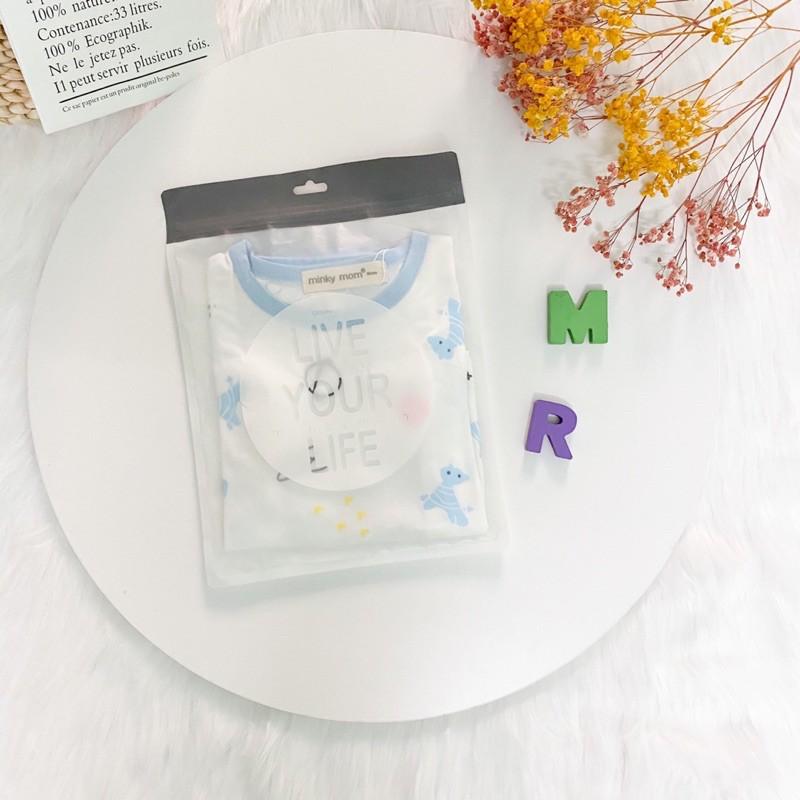 Bộ cộc tay Bộ MKM chất thun loại 1 In Thân Áo Trắng Chạy Viền Cực Đẹp cho bé