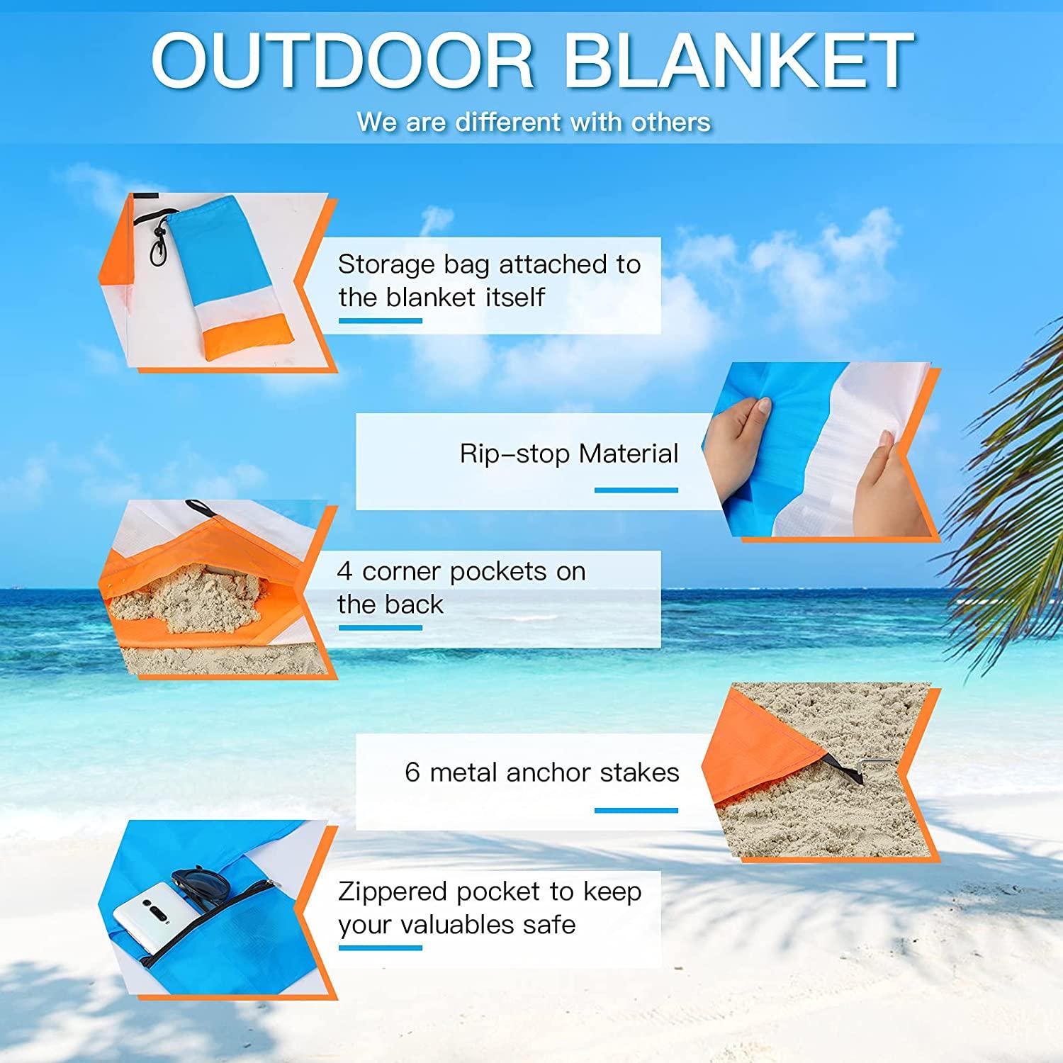 Thảm Cắm Trại Túi Chống Nước Đi Biển Chăn Ngoài Lều Di Động Nệm Dã Ngoại Thảm Gấp Gọn Ngủ Miếng Lót Cát Giá Rẻ Chăn