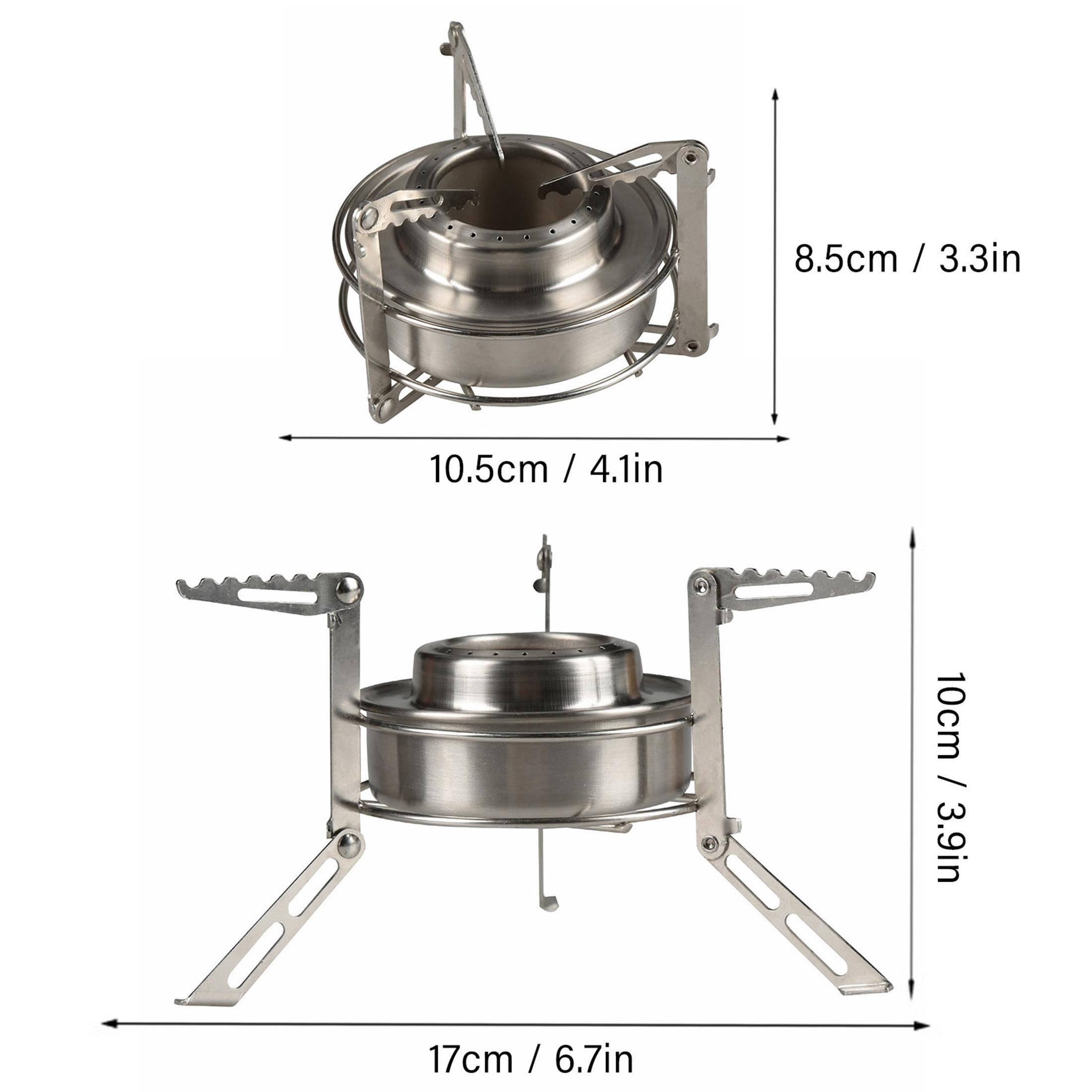 Bếp cồn ngoài trời với giá đỡ bằng thép không gỉ bằng nhôm có thể gập nhẹ để nấu ăn cắm trại dã ngoại ngoài trời