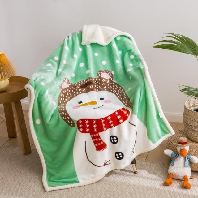 Chăn lông cừu mini 100cm x 140 cm hình con vật cho bé
