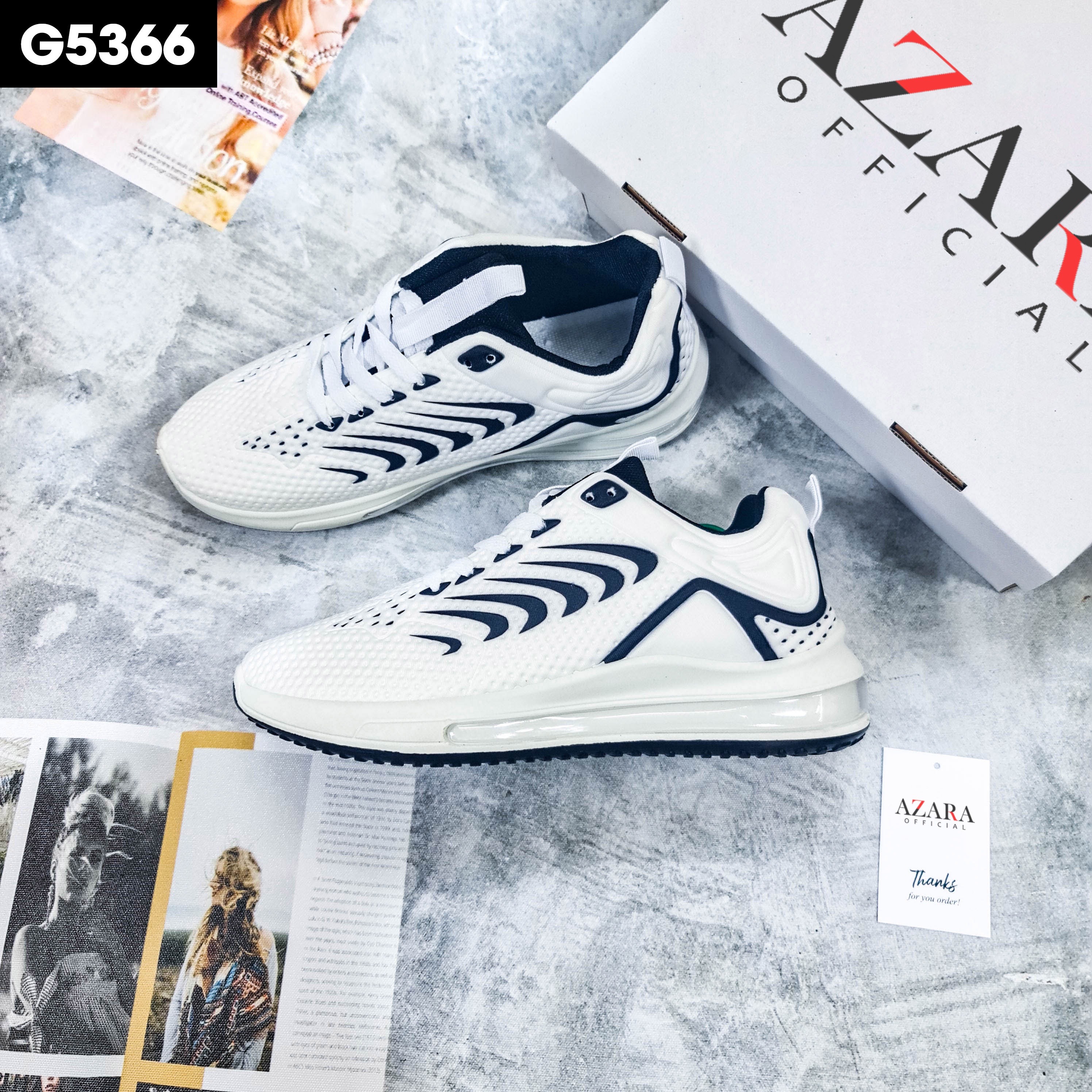 Giày Thể Thao Nam AZARA- Giày Sneaker Màu Đen, Giày Thoáng Khí Cao Cấp, Đế Xốp Nhẹ, Phù Hợp Mọi Lứa Tuổi - G5361