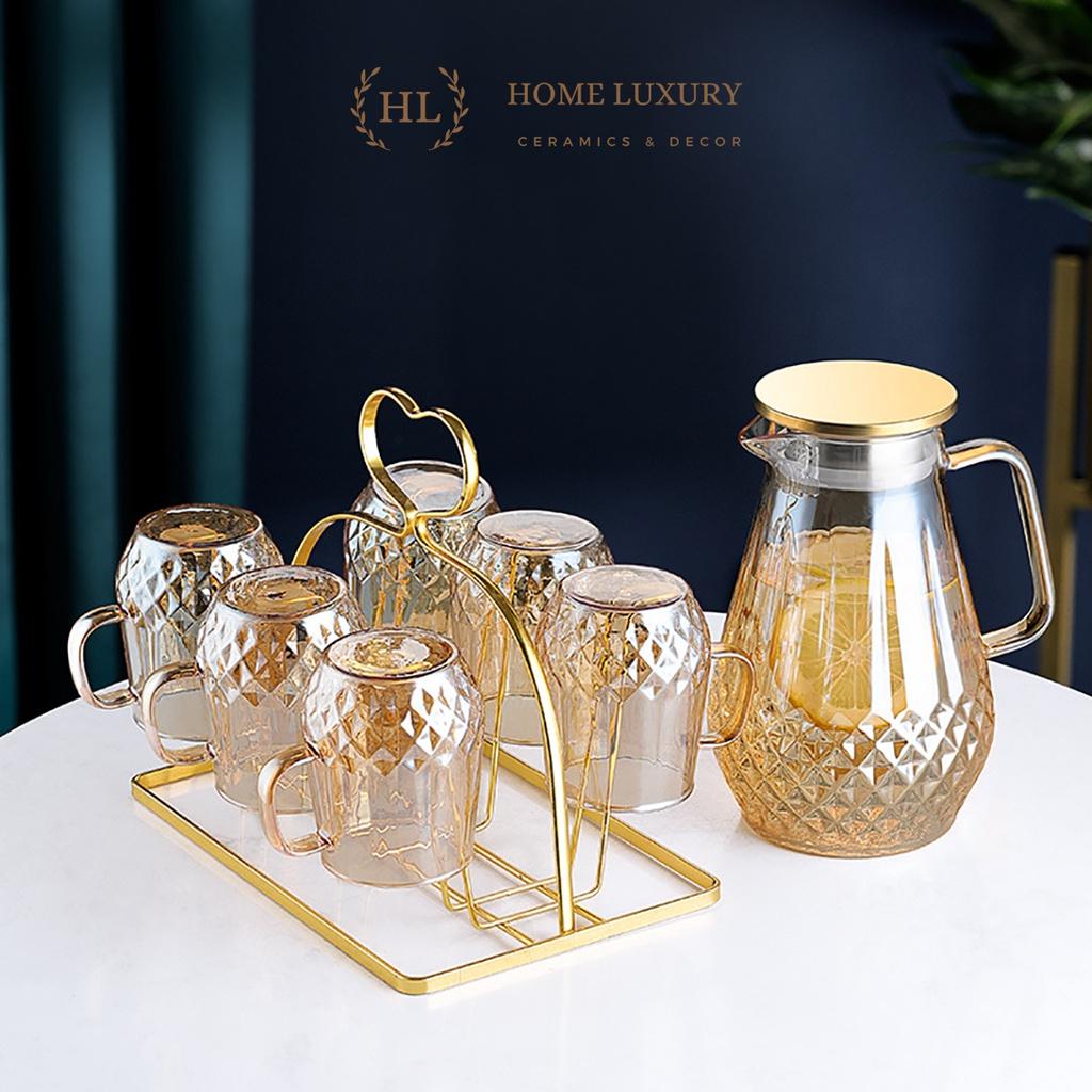 Bình Ly thuỷ tinh phong cách Scandinavia Kim Cương Vàng | BÌNH CỐC VÀNG BOROSILICATE SIÊU NHẸ - CHỊU NHIỆT - CƯỜNG LỰC 2