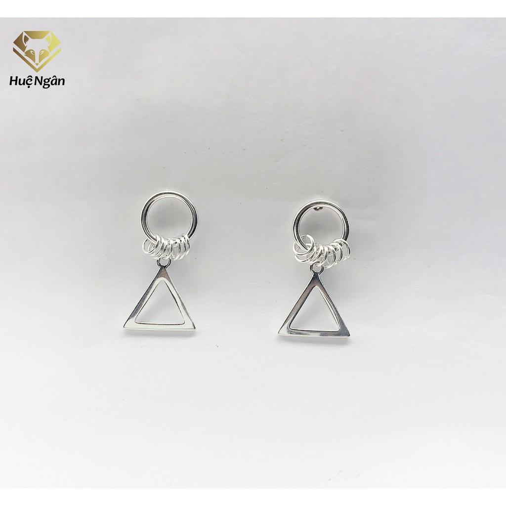 Bông tai bạc Ý 925 Huệ Ngân - Hình tam giác cá tính RYE141084