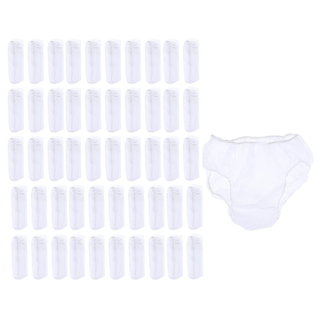 2x50pcs Nonwoven Underwear Panties Handy Briefs for Travel Hotel Spa White