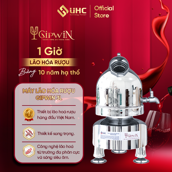 Máy lão hóa rượu và khử độc rượu GIPWIN 3L - Hàng chính hãng