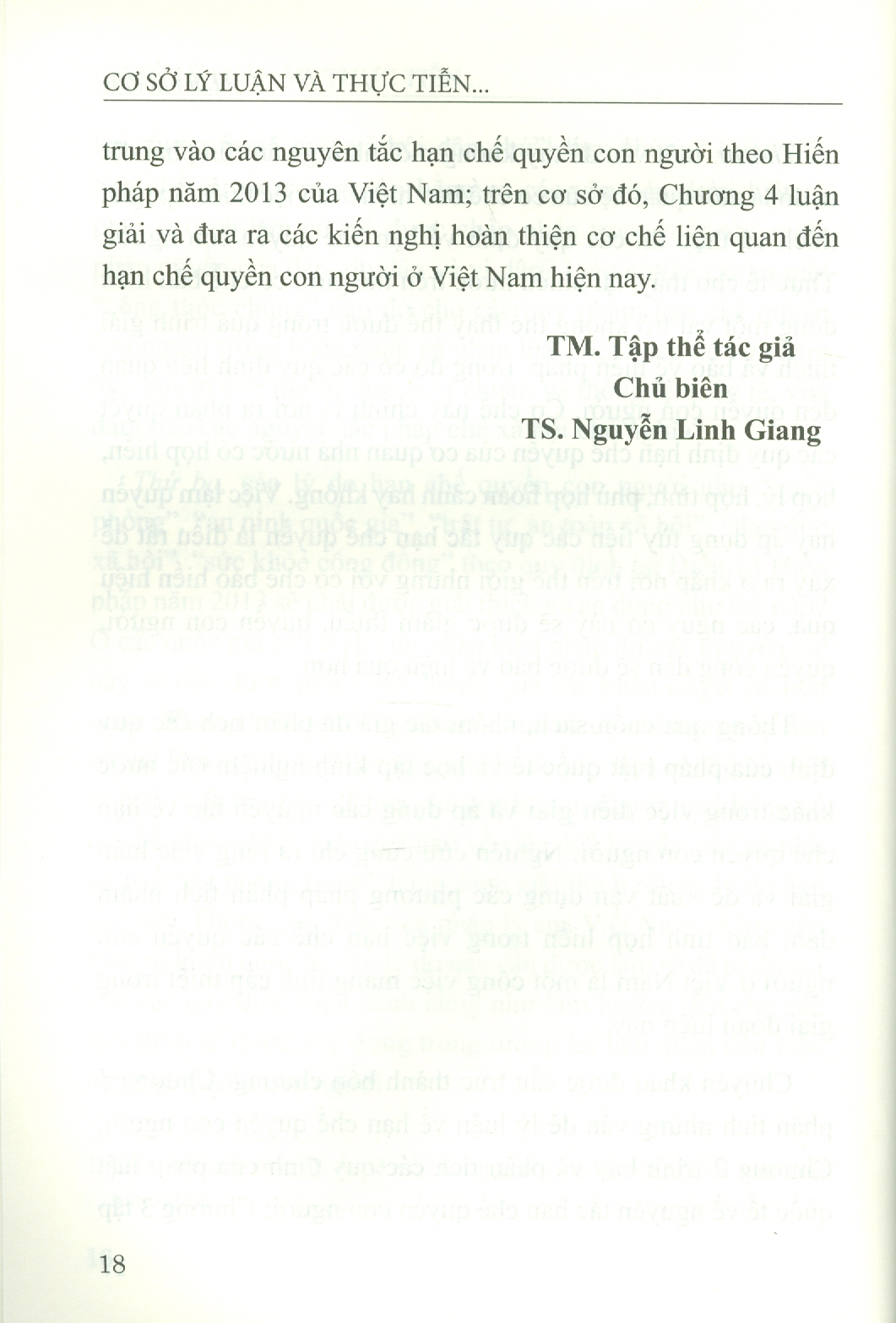 Cơ Sở Lý Luận Và Thực Tiễn Về Hạn Chế Quyền Con Người Ở Việt Nam Hiện Nay (Sách chuyên khảo)