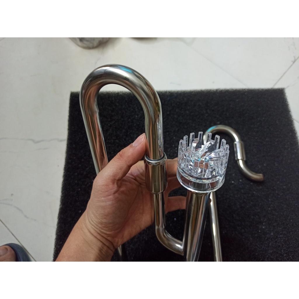 Bộ in out inox phi 12 lọc váng "XOAY" -In out 304 có lọc váng - phụ kiện thủy sinh - shopleo