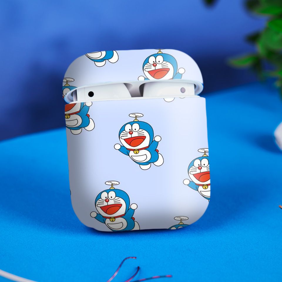 Miếng dán skin chống bẩn cho tai nghe AirPods in hình Doremon - Dor027 (bản không dây 1 và 2)