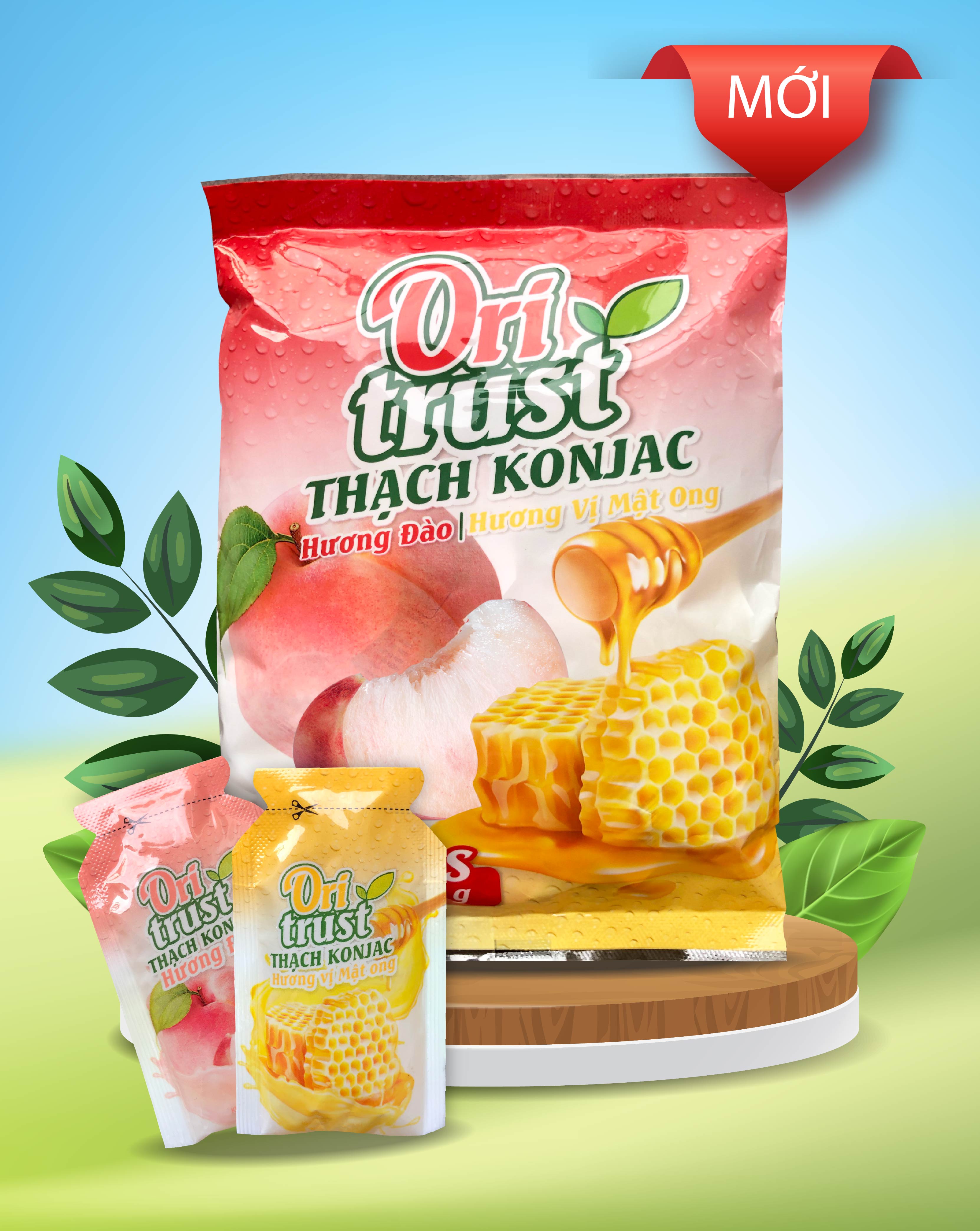 Thạch Trái Cây Konjac Thanh Bình Mix Vị Đào- Vị Mật Ong