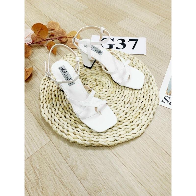 Sandal xỏ ngón nữ gót vuông 5cm mẫu mới 2022 G37 ( hàng sẵn video thật