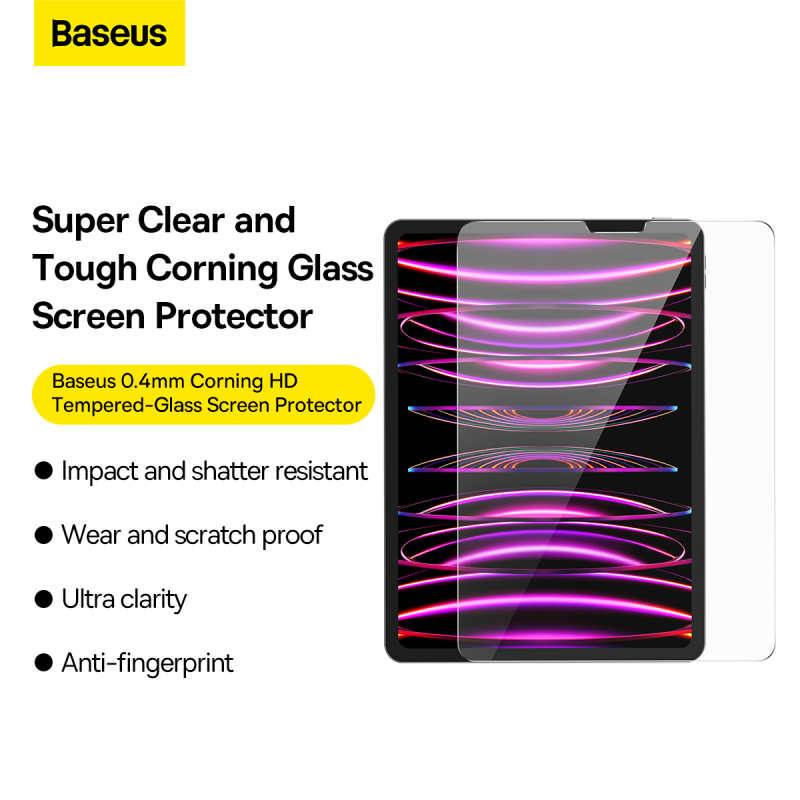 Kính Cường Lực Cho Pad Baseus 0.4mm Corning HD Tempered-Glass Screen Protector for Pad (Hàng chính hãng)