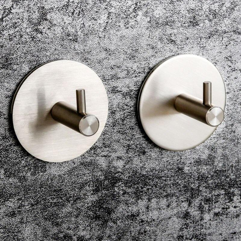 Durable Aluminum Door Hook Self Adhesive Home Wall Door Hook Clothes Hange Bags Key Rack Kitchen Towel Hanger Hook Supplies
