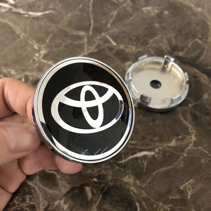 Logo chụp mâm, ốp lazang bánh xe ô tô Toyota đường kính 60mm