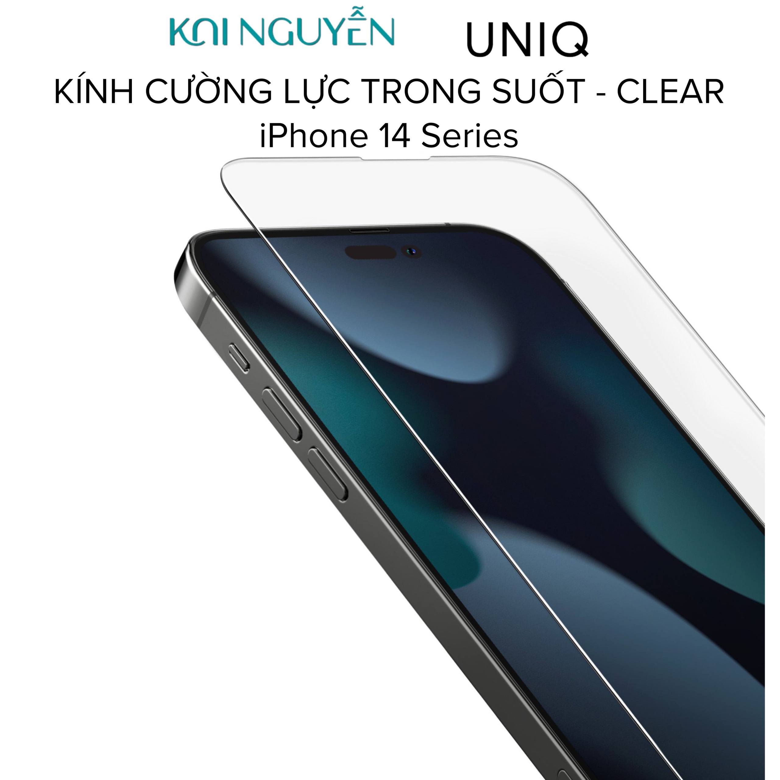 Kính Cường Lực Trong Suốt UNIQ OPTIX Clear Dành Cho iPhone 14 PRO MAX / 14 PRO / 14 PLUS / 14 / 13 Series- Hàng Chính Hãng