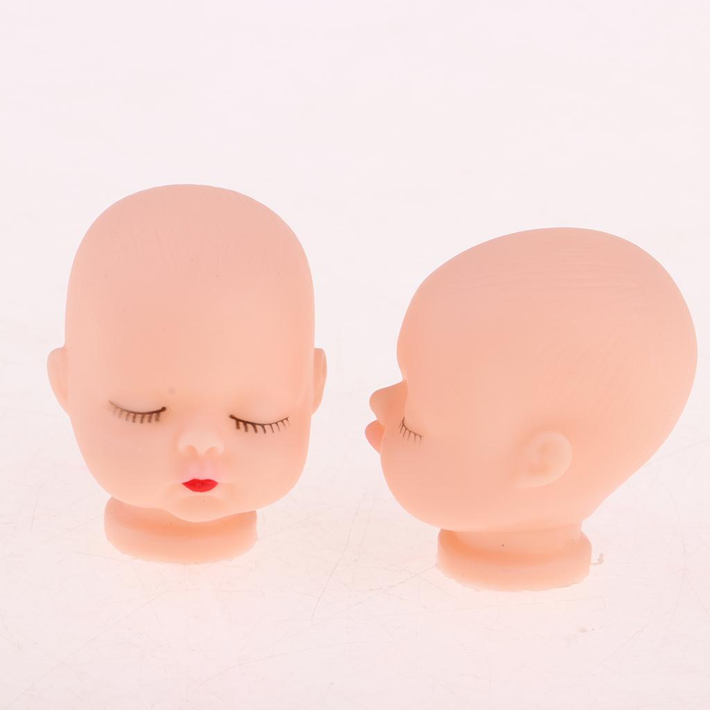 10pcs Lovely Sleeping Baby Head Mold For Mini Keychain Doll Making Accessory