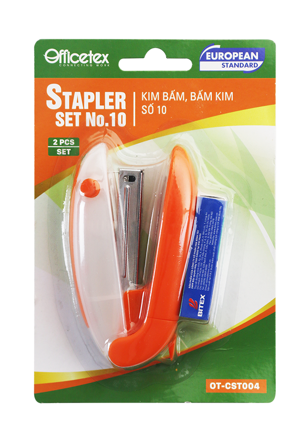 Combo bấm kim Officetex OT-CST004 (1 bấm kim, 1 hộp kim bấm)