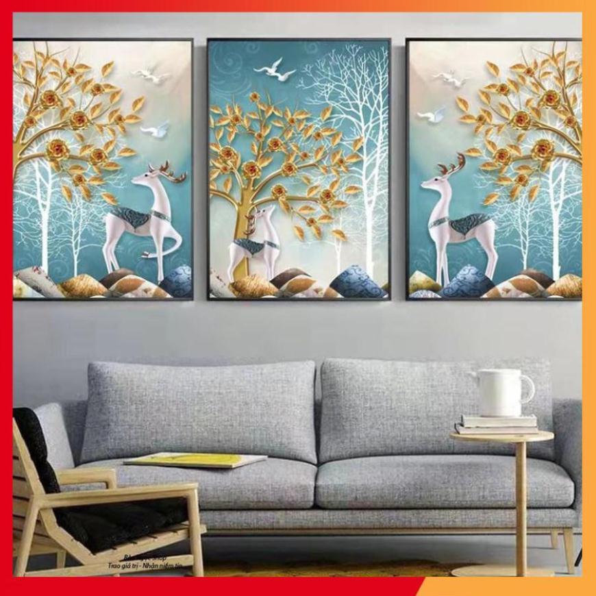 Bộ tranh treo tường 3 bức phong cách hiện đại - phong cách Bắc Âu