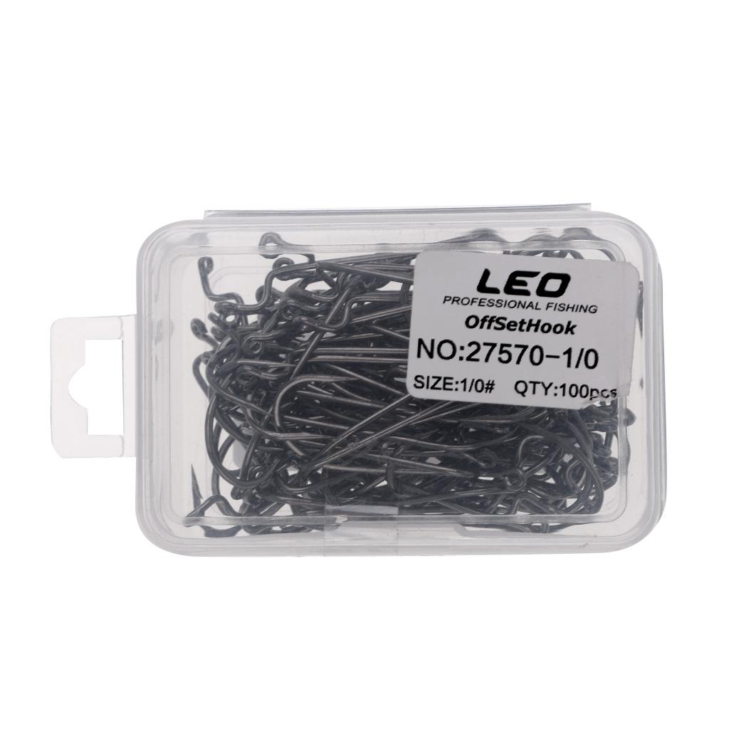 100x Carbon Steel Worm Fishing Hooks Barbed Fishhook Jig Big Fishing Hook