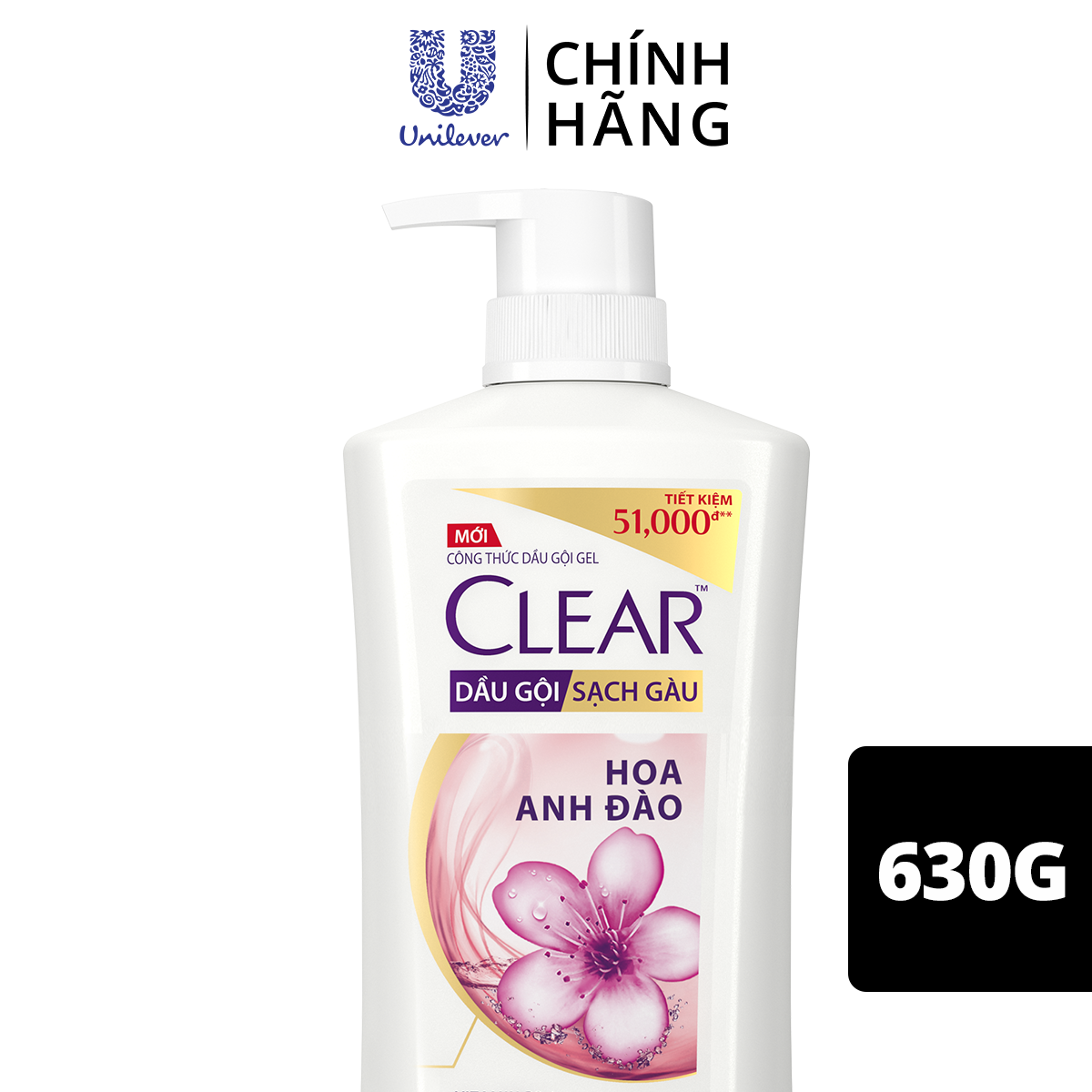 Dầu Gội Clear Sạch Gàu Dầu Gội Sạch Gàu Mát Lạnh Hoa Anh Đào Thơm Mát Suốt 24 Giờ 630G