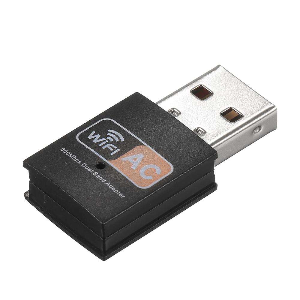 600Mbps USB Wireless Network Card 2.4GHz+5GHz Dual Frequency Band Mini USB WiFi Adapter Wide Compatibility for PC Laptop