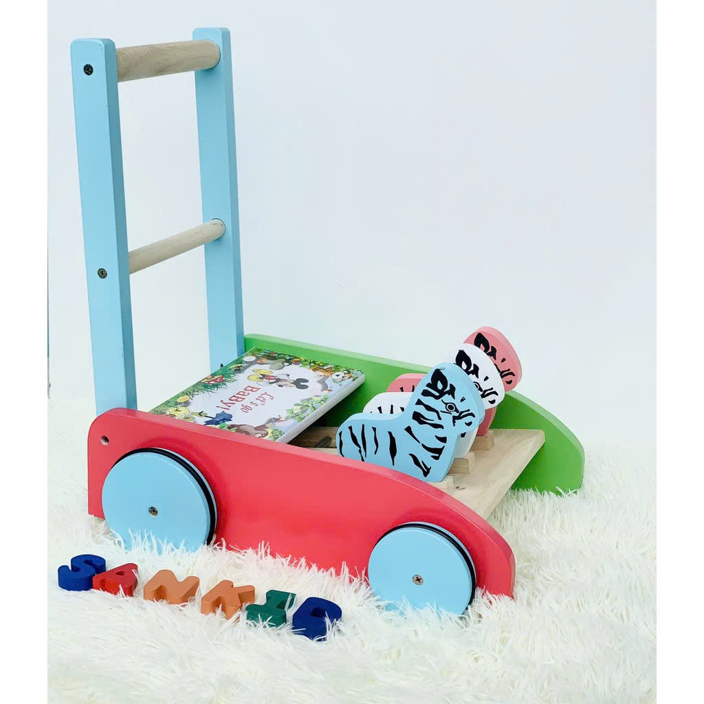Xe tập đi bằng gỗ cho bé, Xe tập đi con gà chắc chắn cho bé 1 tuổi