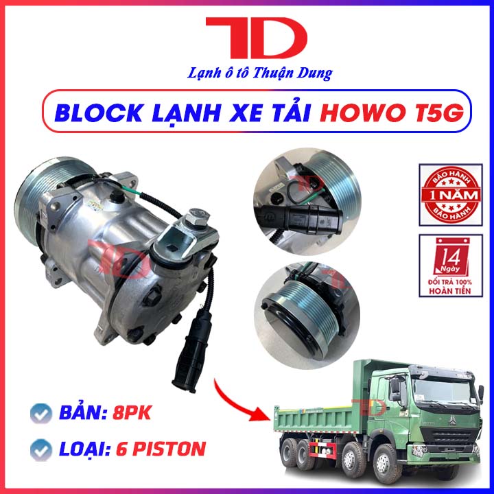 Block lạnh xe tải Howo T5G bản 8PK 6 Piston