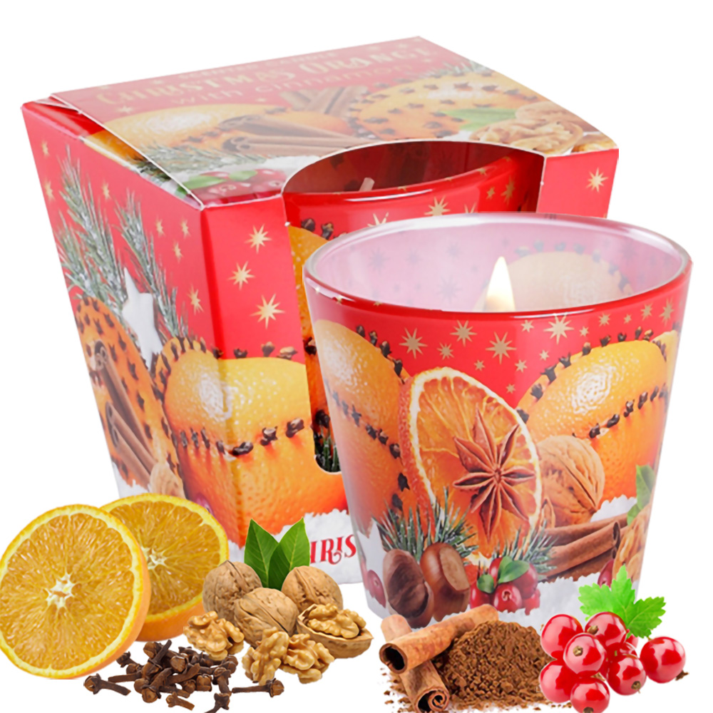 Ly nến thơm tinh dầu Bartek Christmas Orange 115g QT06455 - cam, quế, đinh hương (giao mẫu ngẫu nhiên)