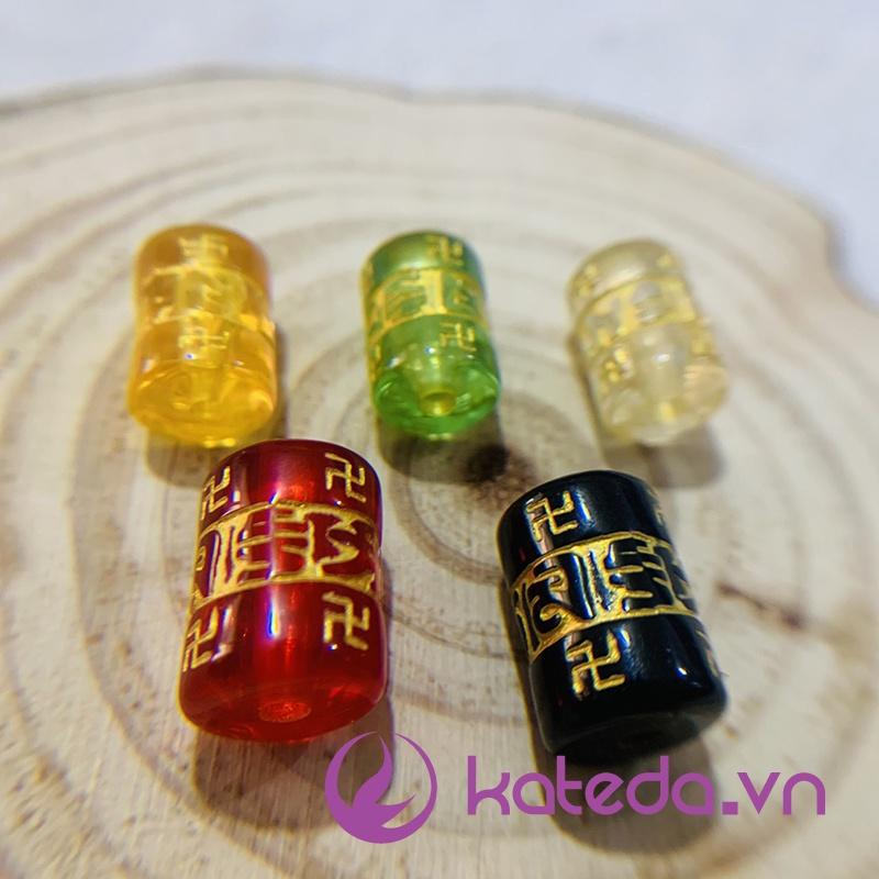 HAT - Combo 30 Hạt nhựa Khắc chữ Mix vòng đá , vòng gỗ