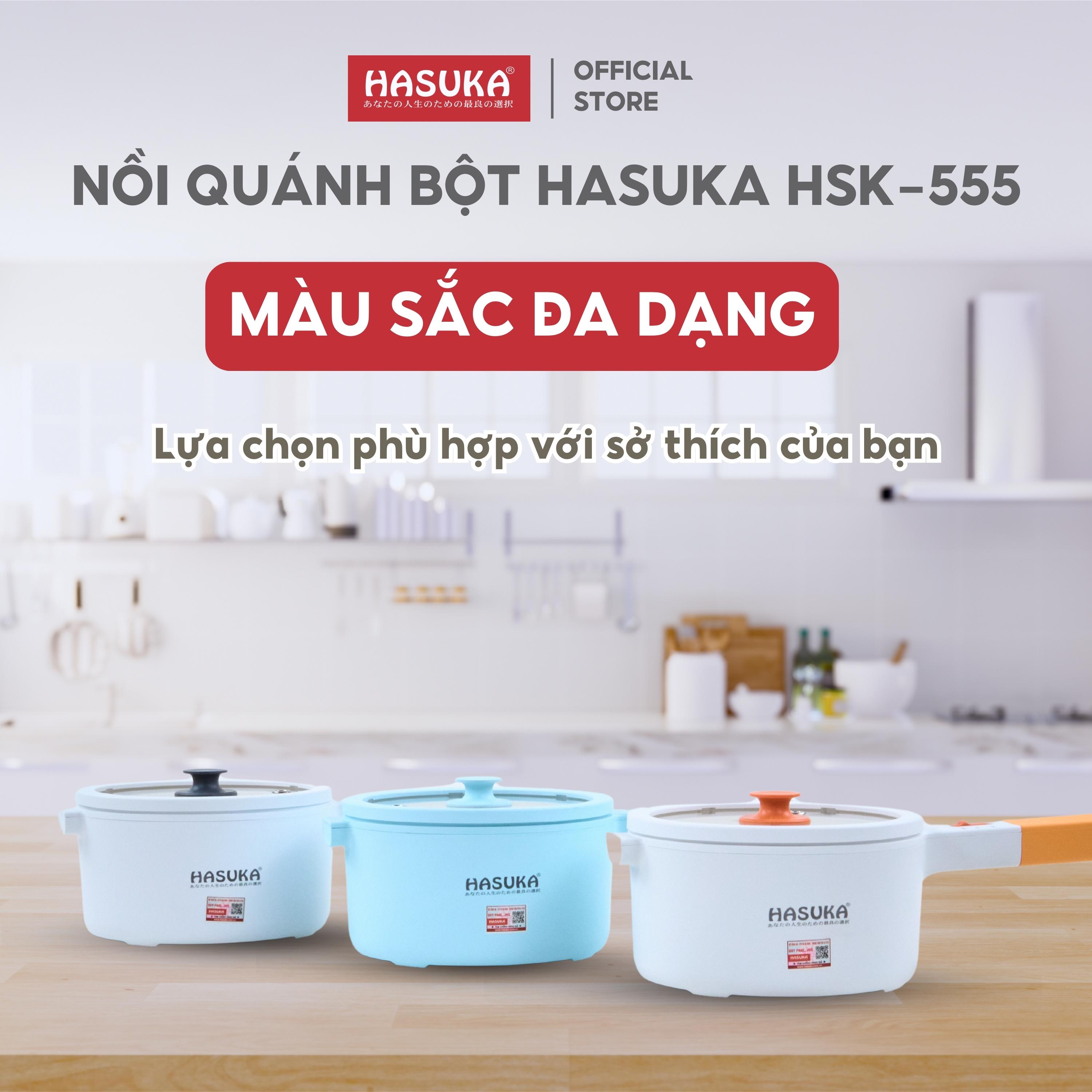 Nồi quánh bột HASUKA HSK-555 dung tích 1.5L, công suất 700W- lòng nồi chống dính tiện lợi dễ dàng vệ sinh - HÀNG CHÍNH HÃNG (BH 12 tháng)