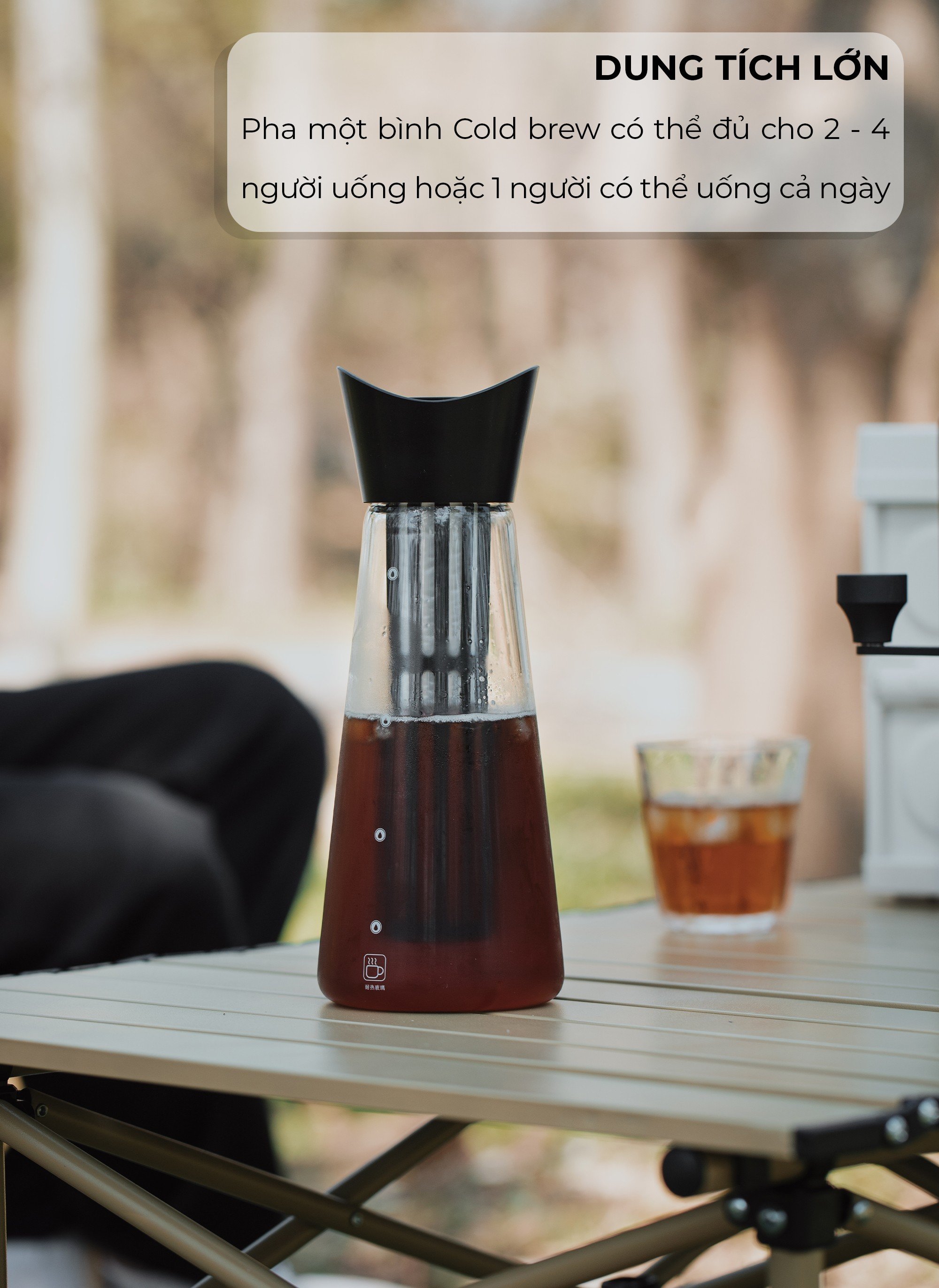 Bình thủy tinh pha cà phê cold brew ngâm lạnh detox trà CAFE DE KONA