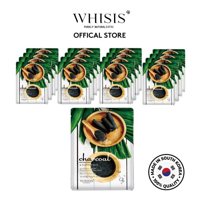 Combo 10 Mặt nạ than hoạt tính Whisis Nature Origin Energy Charcoal Sheet Mask