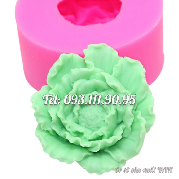 Khuôn silicon làm rau câu hoa mẫu đơn loại 8 cm - Mã số 1018