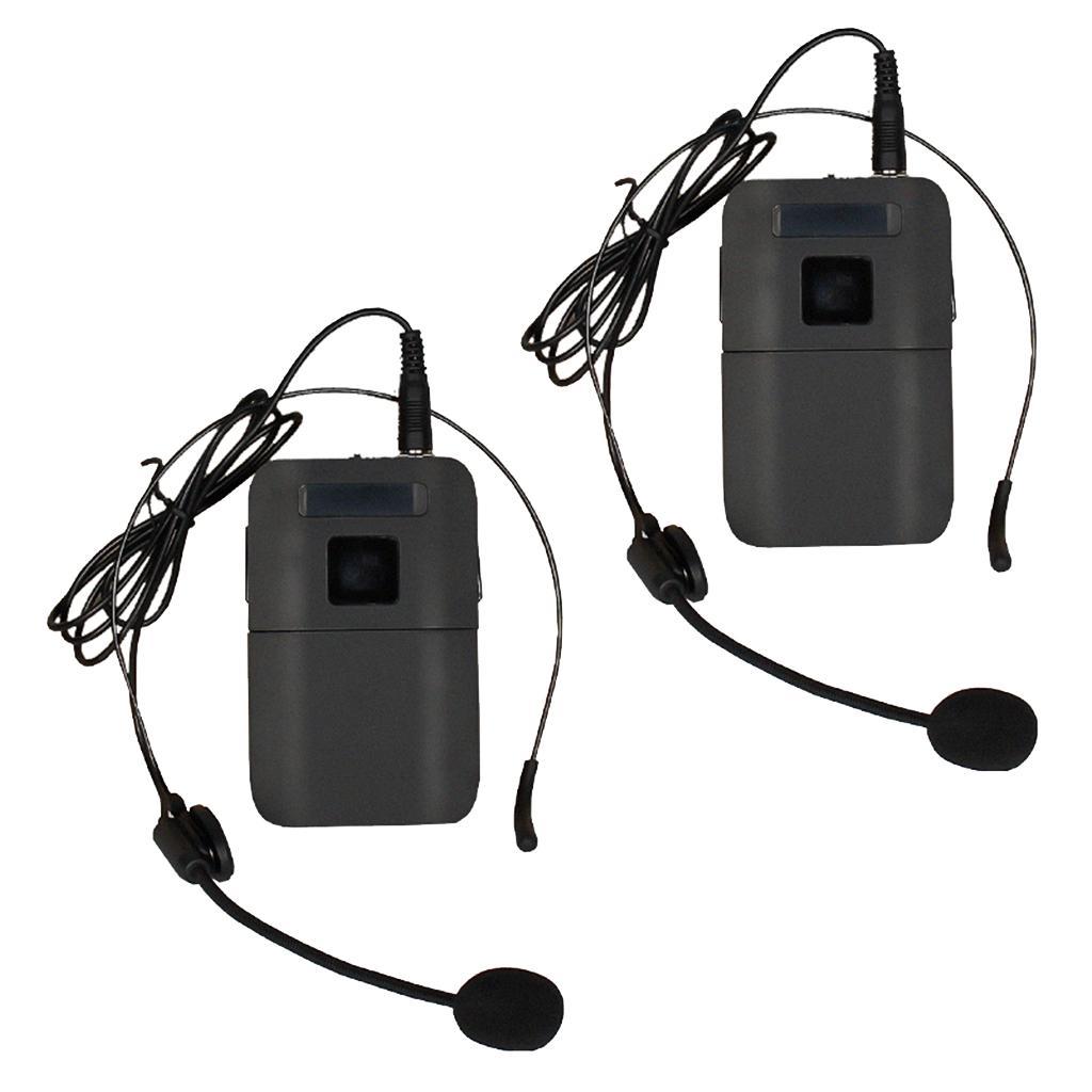 Wireless Microphone System with LED Screen Display Head Wear