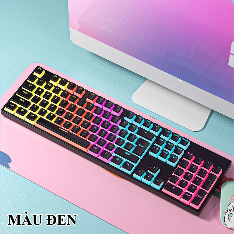 Bàn phím cơ Blue Switch ZIFRIEND KA102 với thiết kế full size 104 phím sử dụng keycap pudding xuyên led cực đẹp - Hàng Chính Hãng