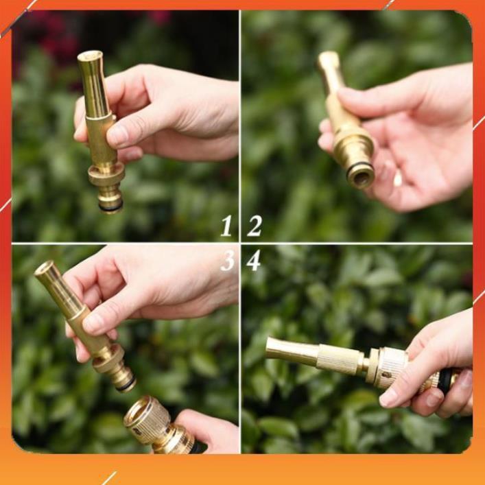 Bộ dây vòi xịt bơm nước tưới rửa , tăng áp 3 lần, loại 7m,10m 206587 đầu đồng,cút đồng,nối đen+ đai