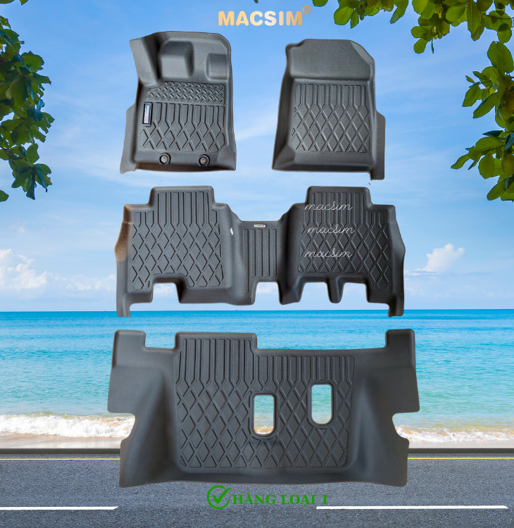 Thảm lót sàn xe ô tô Isuzu MUX 2022-2024+ (Form mới) Nhãn hiệu Macsim chất liệu nhựa TPE cao cấp màu đen