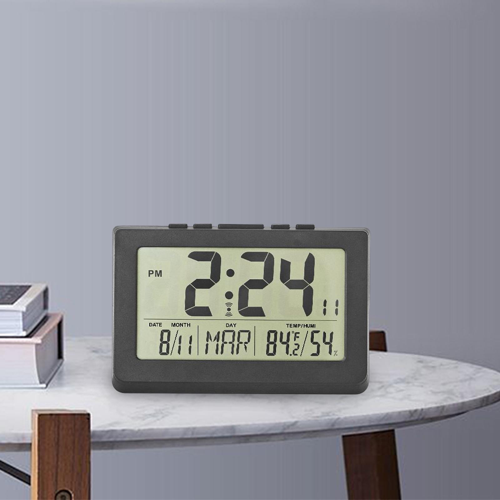 Multifunctional Digital Clock, Modern LCD Temperature Humidity Display Large Screen Wall Clocks for Shop Gift Bedroom Restaurant Decor