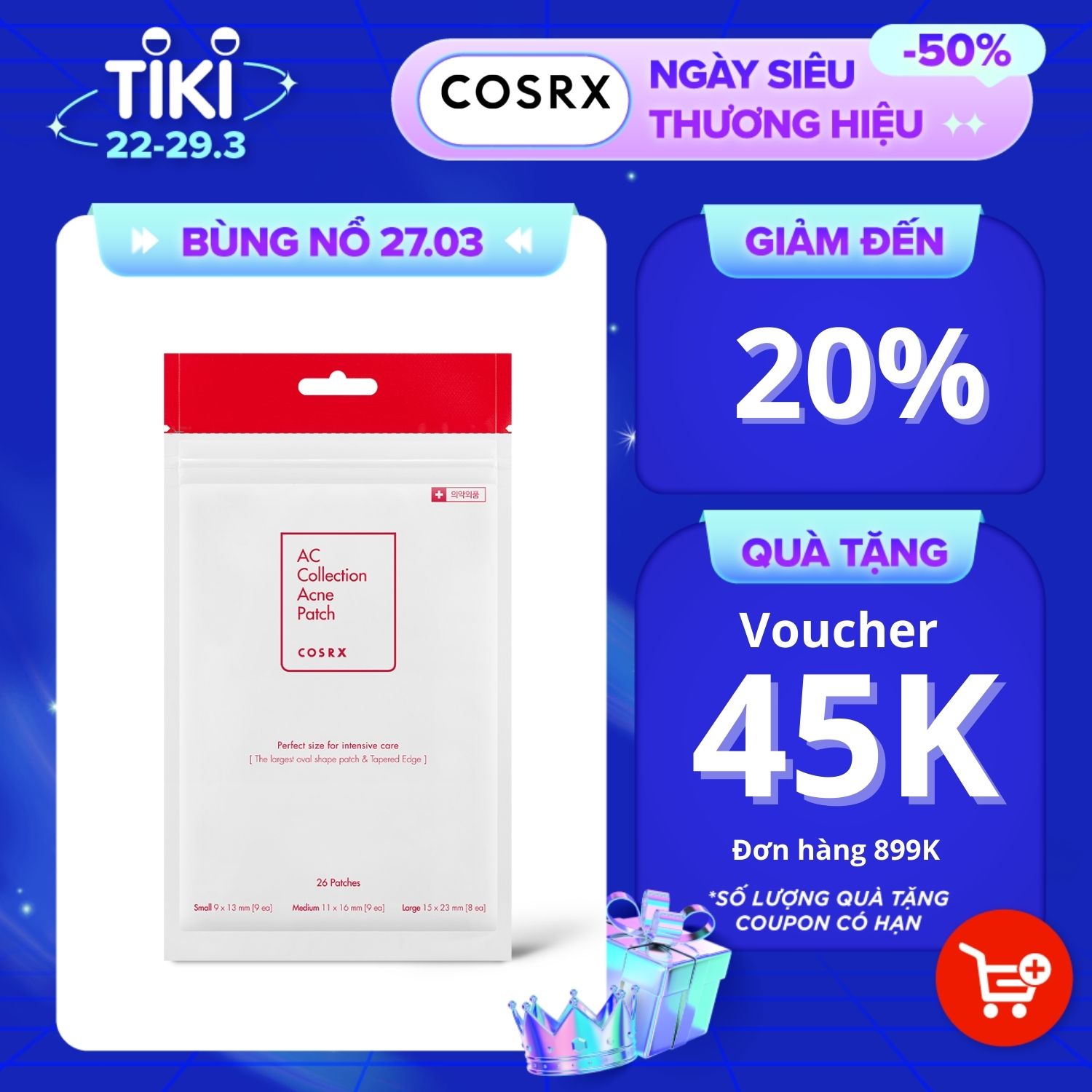 Miếng Dán Mụn Cao Cấp COSRX AC Collection Acne Patch 26 miếng/ gói